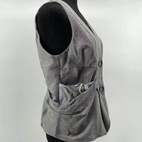 L.A.M.B. Gwen Stefani Vest button up y2k striped pattern - Picture 6 of 10